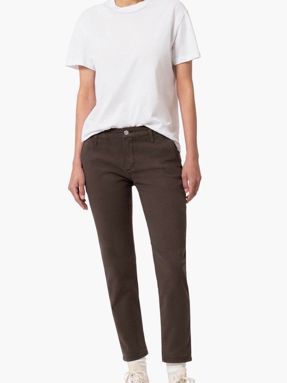 Mavi Jeans Brooke Luxe Stretch Twill Brown Ankle Pants Slim Chino